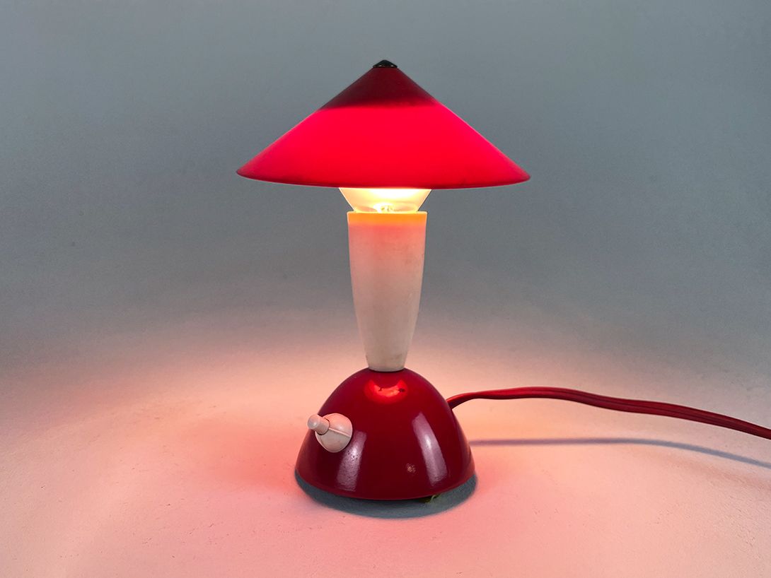 Foto Czechoslovakian Tiny Mushroom Table Lamp, 1930s h16