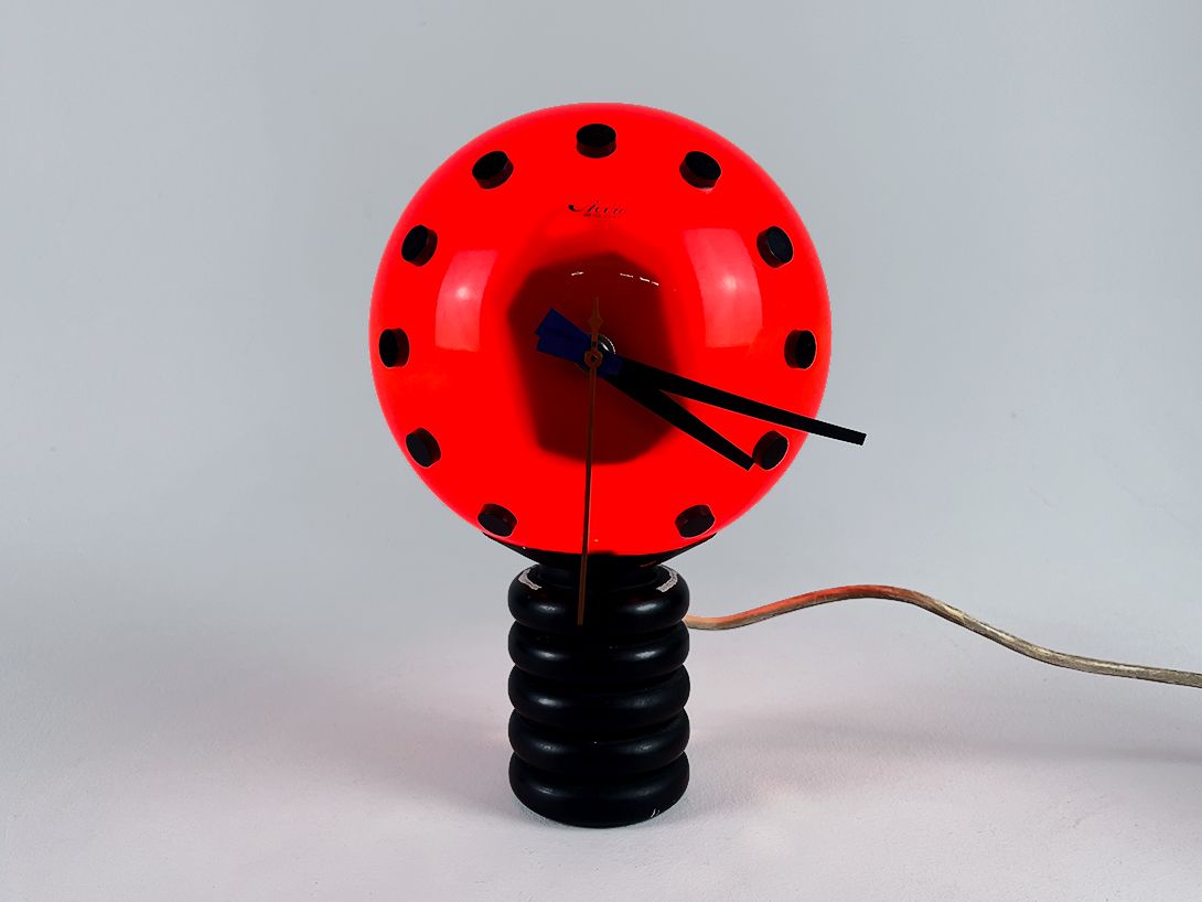 Foto Rare Pop-Art Table Clock Ball Lamp by Studio 2000 h34