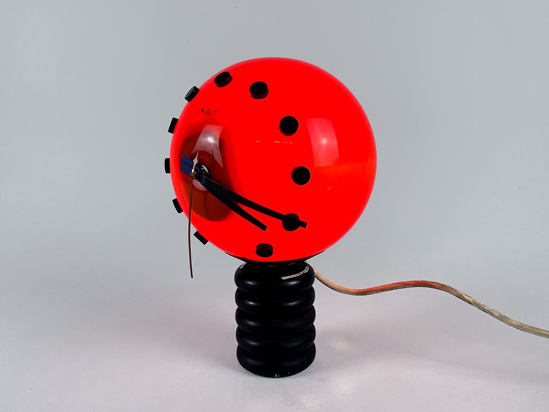 Foto Rare Pop-Art Table Clock Ball Lamp by Studio 2000 h34