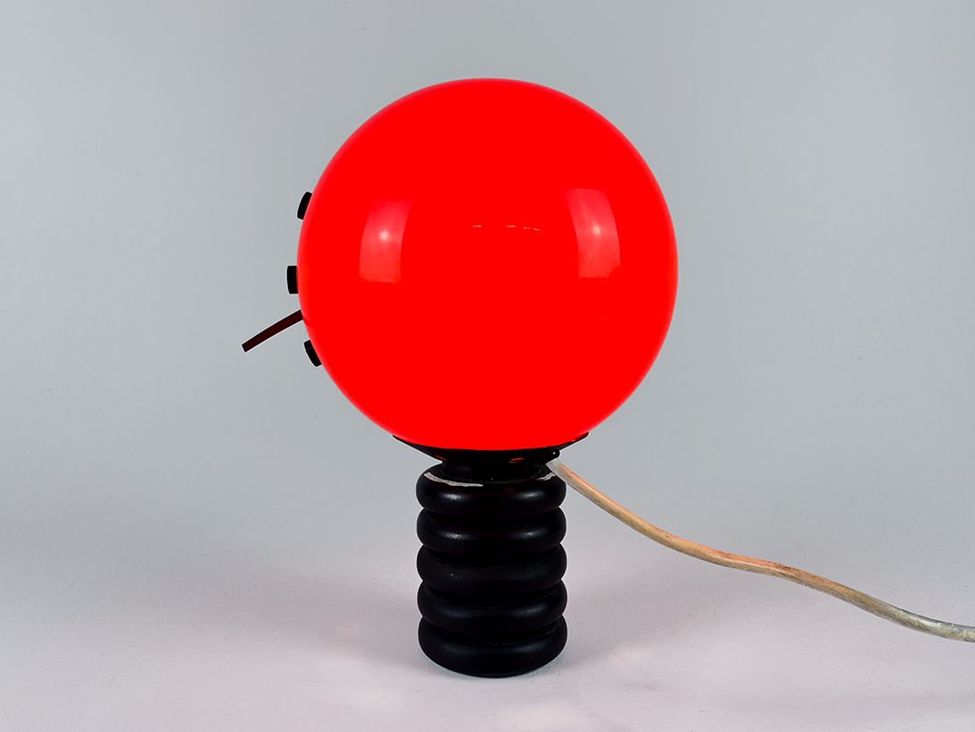 Foto Rare Pop-Art Table Clock Ball Lamp by Studio 2000 h34