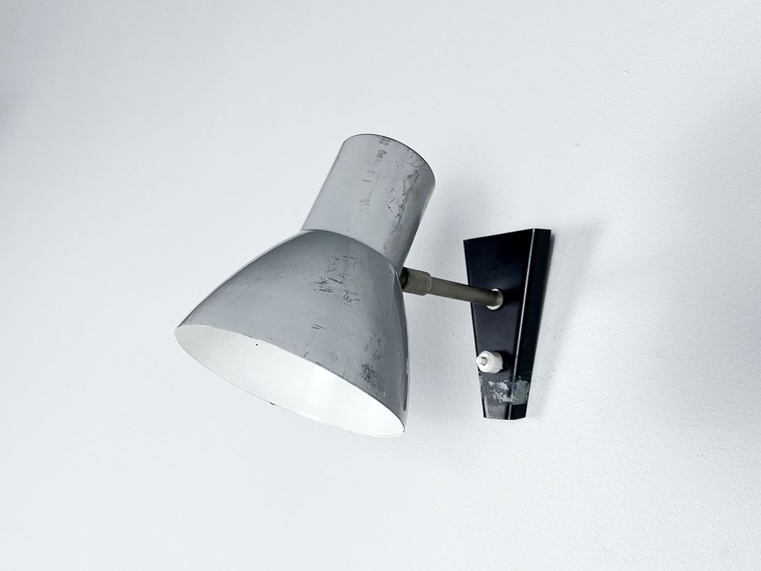 Foto Very Vintage Wall Lamp with Grey Metal Shade h15