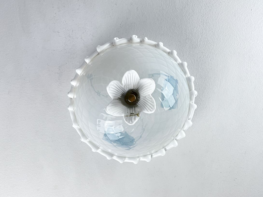 Foto Precious Floral Murano Style Glass and Porcelain Ceiling Lamp h20