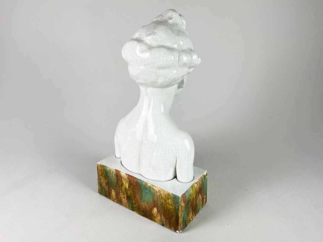 Foto Sculpture Porcelain, Torso Boy Prague 1900 h49