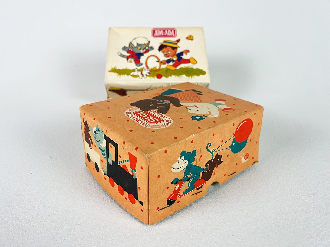 Foto 2 Shoe Boxes for Children Ada-Ada Bambino West Germany 1960 h7x26x12