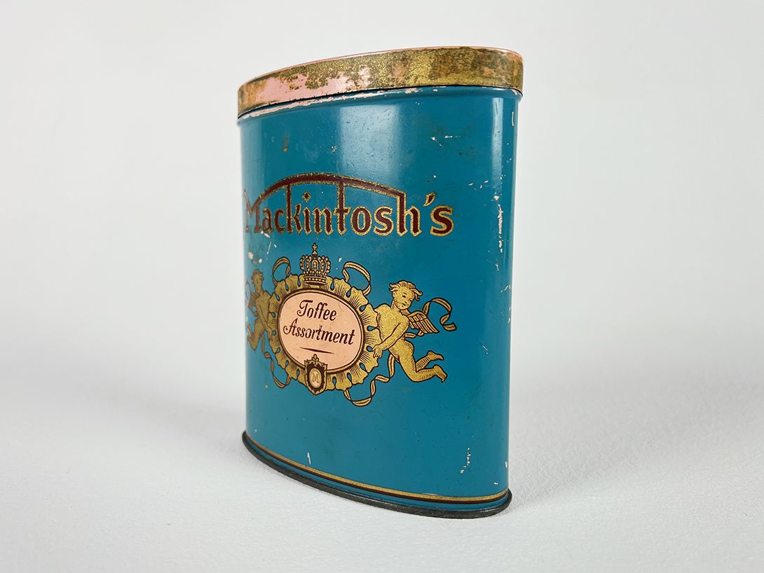 Foto Mackintosh‘s Toffee Assortment Can Mac.&#038;Sons GmbH Aachen 1960 h13x11x5