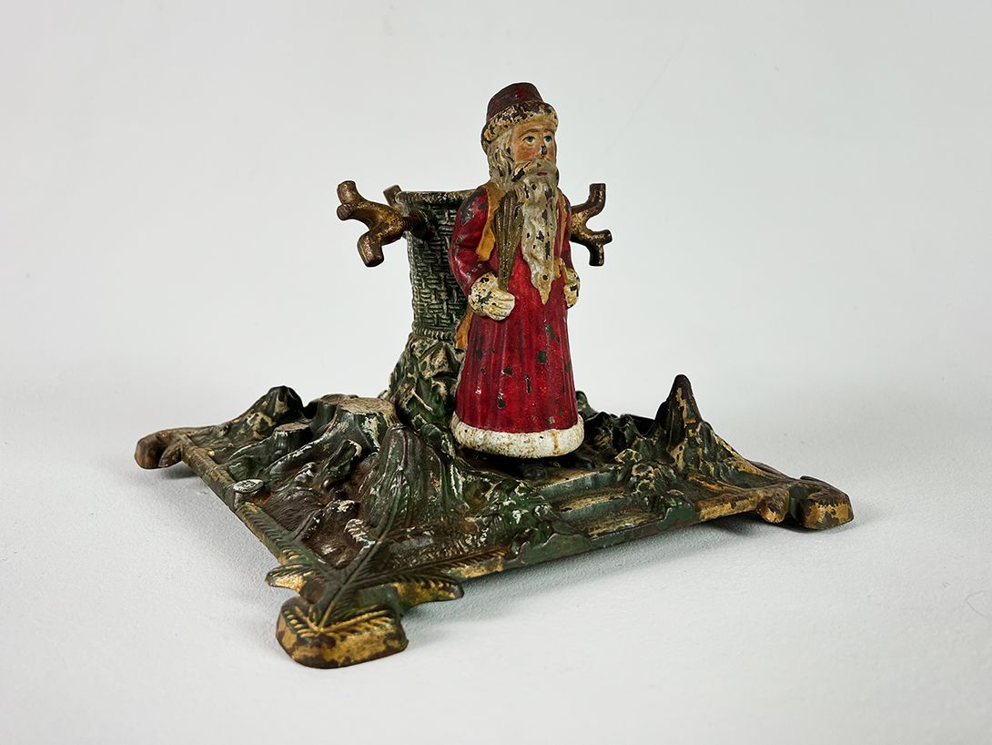 Foto Christmas Tree Stand with Santa Claus Germany 1890 h18x25x25
