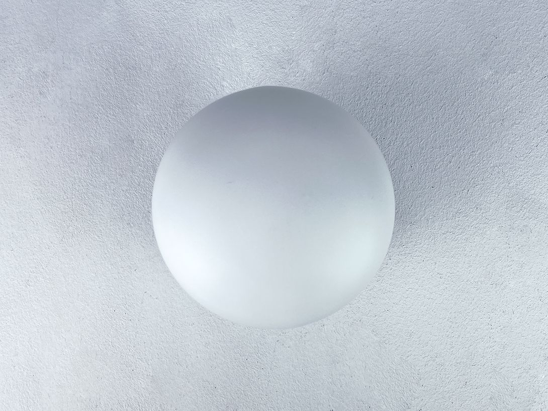 Foto Frosted Glass Ceiling Lamp for Bathroom or Outside ø13
