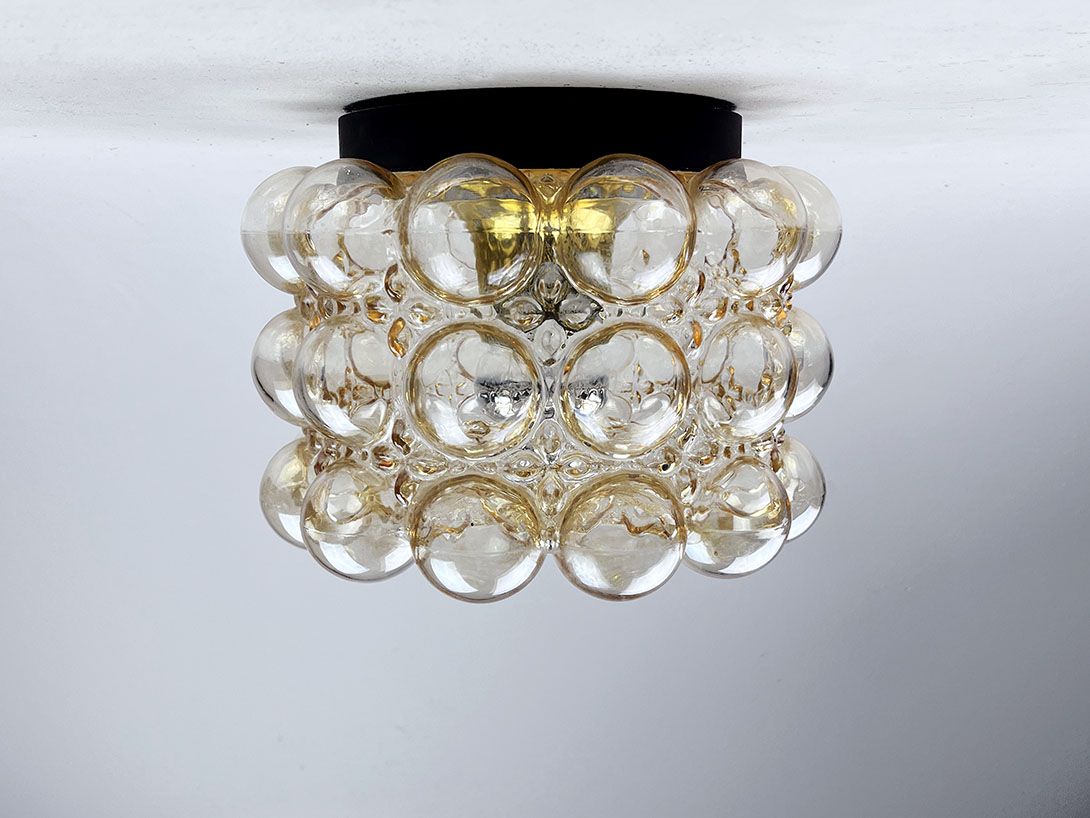 Foto Golden Bubble Glas Wall or Pendant Lamp by Helena Tynell for Limburg, Germany 1960s h26