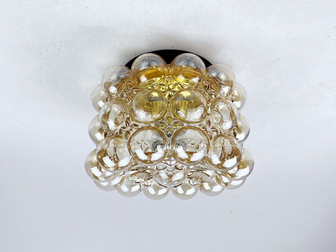 Foto Golden Bubble Glas Wall or Pendant Lamp by Helena Tynell for Limburg, Germany 1960s h26