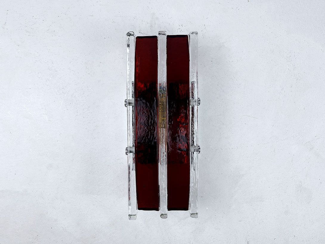 Foto Deep Red Thick Glass Wall Lamp h31