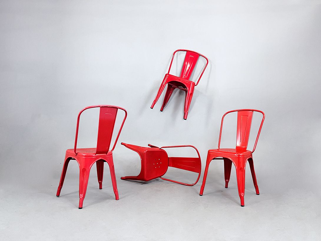 Foto Iconic Red Tolix Steel Chair France h85 sh45