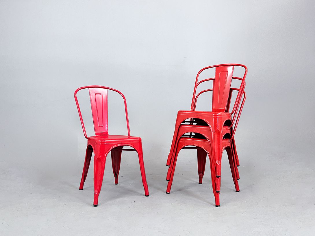 Foto Iconic Red Tolix Steel Chair France h85 sh45