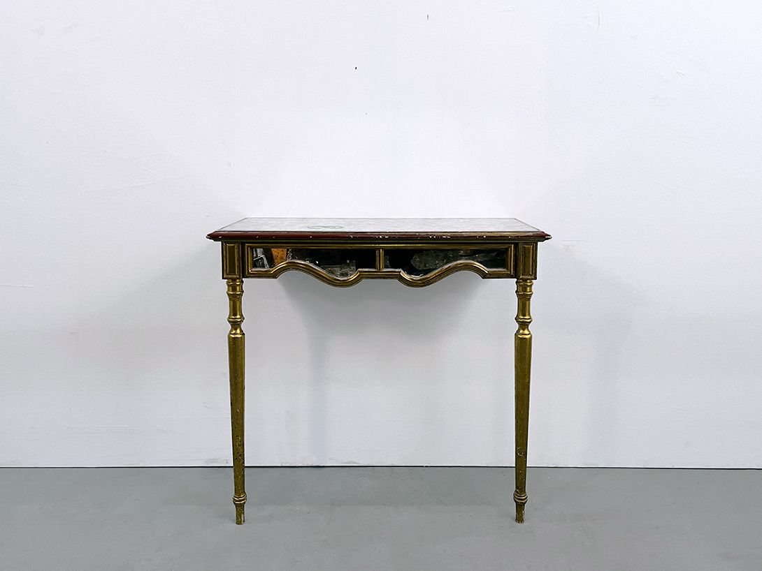 Foto Mirror Plated Brassy Antique Regency Wall Console