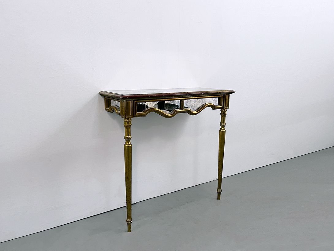 Foto Mirror Plated Brassy Antique Regency Wall Console