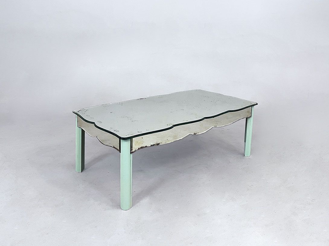 Foto Flat Turquoise Side Table with Mirror Top h29