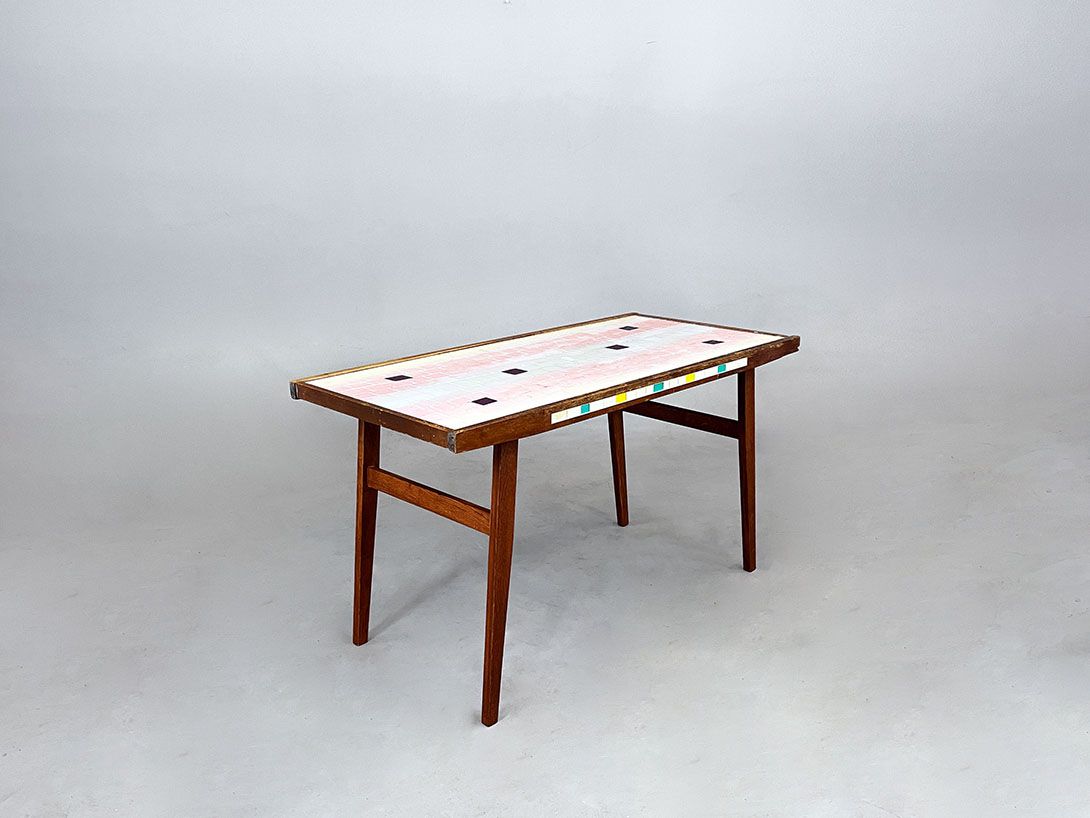 Foto Colorful Coffee Table Mosaic Side Table GDR Midcentury h48