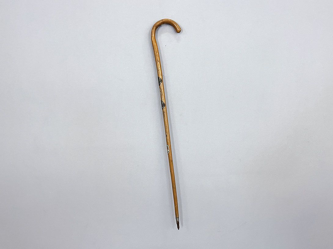 Foto Wooden Walking Stick with Souvenir Stick Nails h80