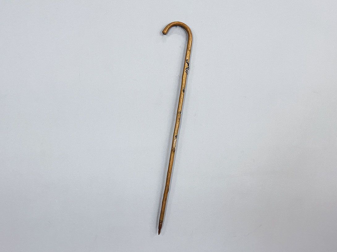 Foto Wooden Walking Stick with Souvenir Stick Nails h80