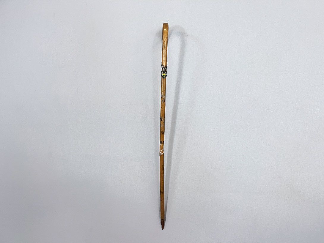 Foto Wooden Walking Stick with Souvenir Stick Nails h80