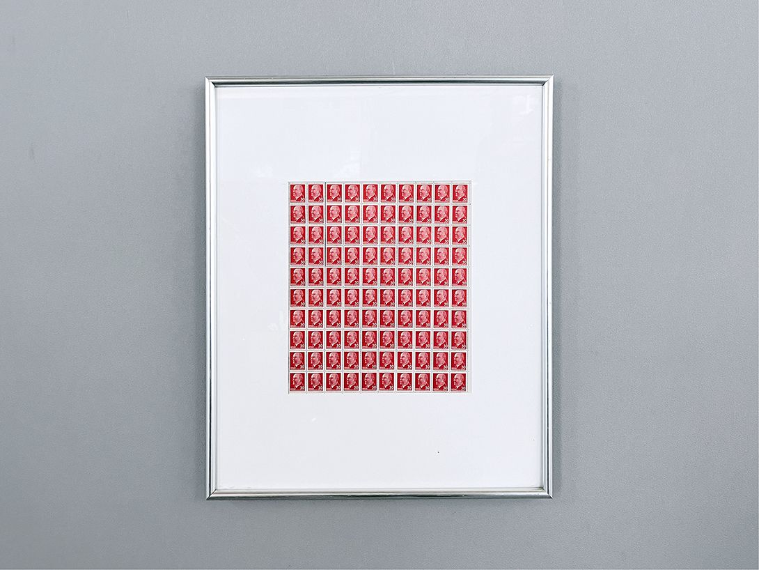 Foto Framed Stamps with Portrait of Walter Ulbricht 1963 GDR h50 19D17