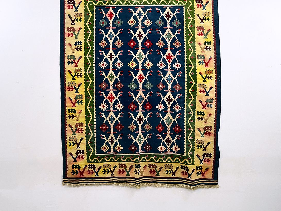 Foto Colorful Turkish Geometric Kilim Carpet L235x170
