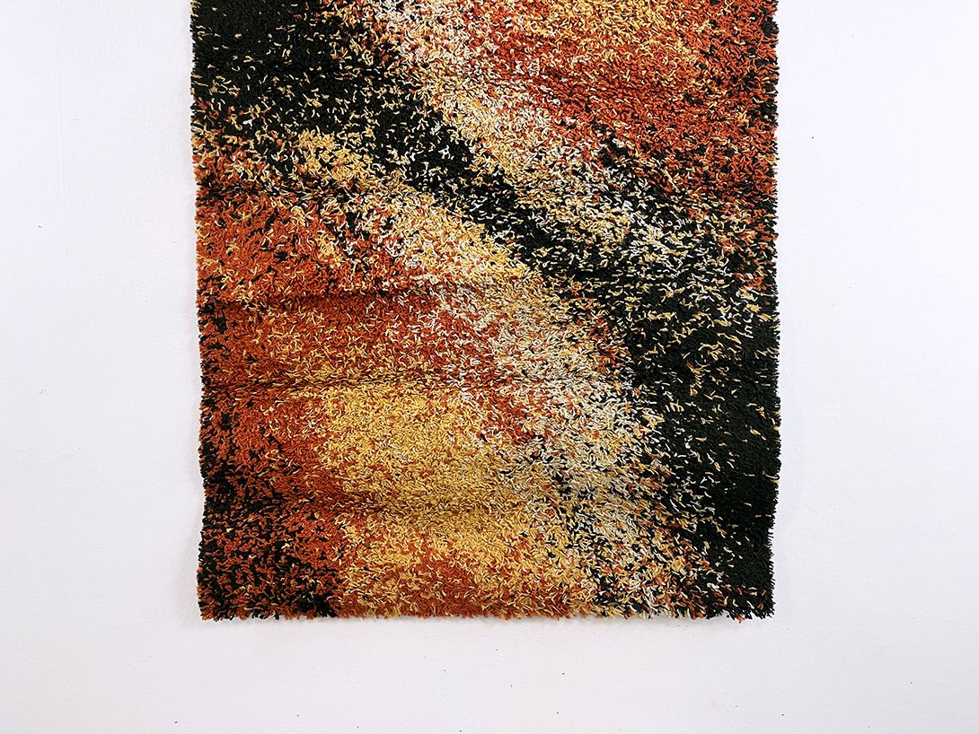 Foto Modern Cozy Colorful Yellow Orange and Black Carpet L180x122
