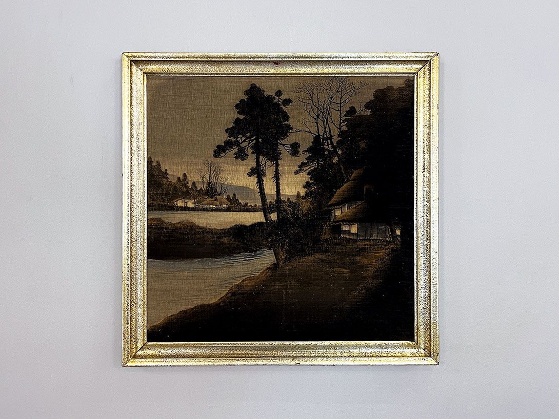 Foto Old Master Painting Landscape with Houses by the River h64