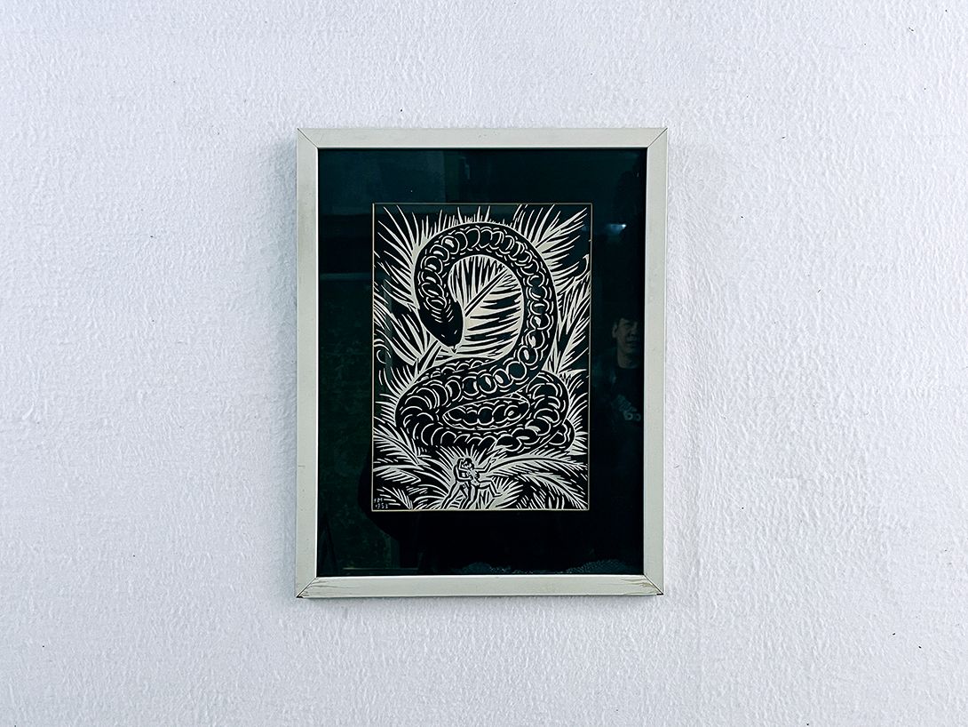 Foto Woodcut Le Serpent by Frans Masereel 1953 h46 13B17