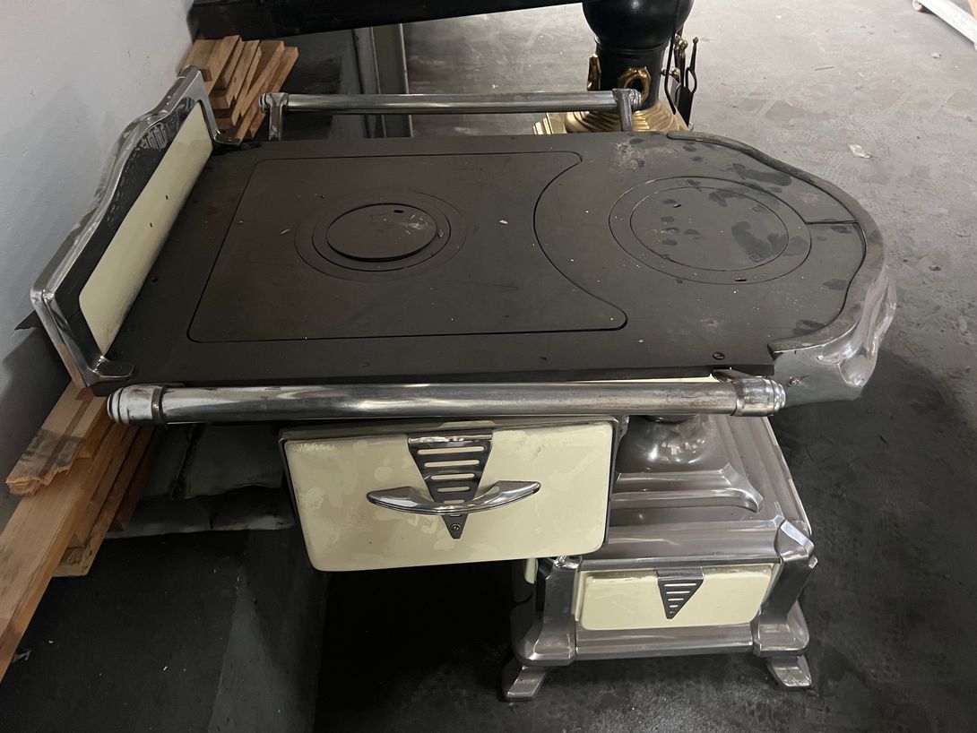 Foto Art Deco Oven Nickel Plated h85