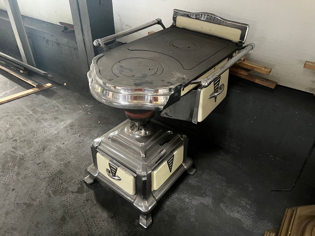 Foto Art Deco Oven Nickel Plated h85