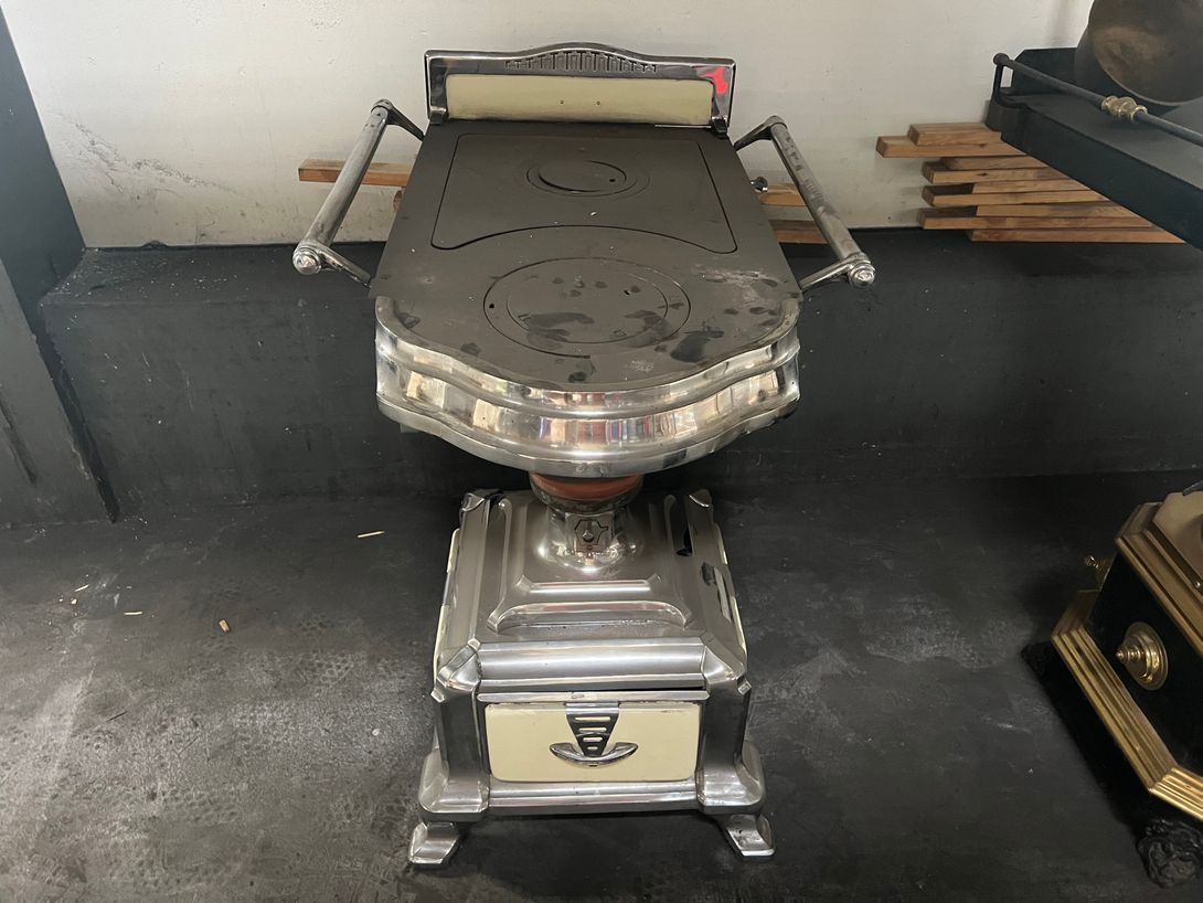 Foto Art Deco Oven Nickel Plated h85