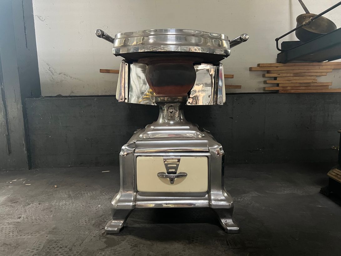 Foto Art Deco Oven Nickel Plated h85