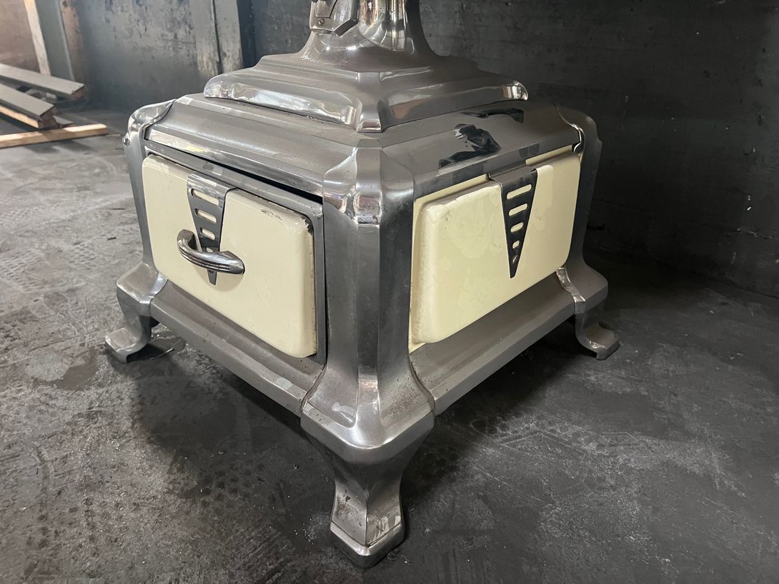 Foto Art Deco Oven Nickel Plated h85
