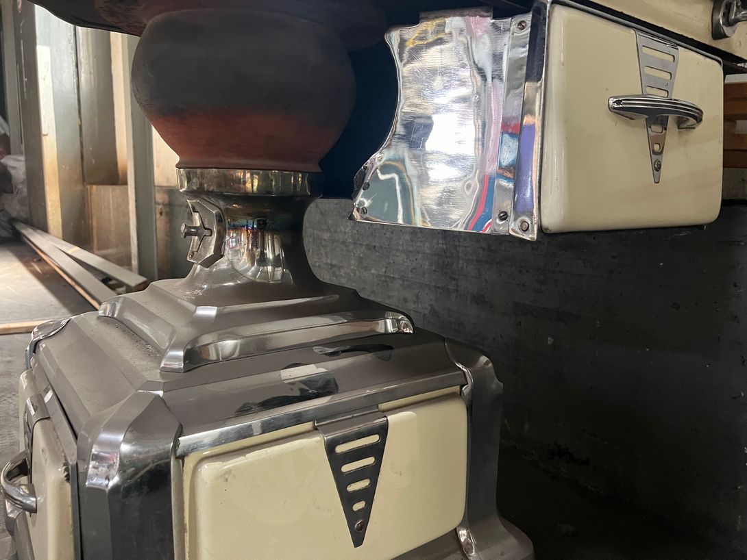 Foto Art Deco Oven Nickel Plated h85