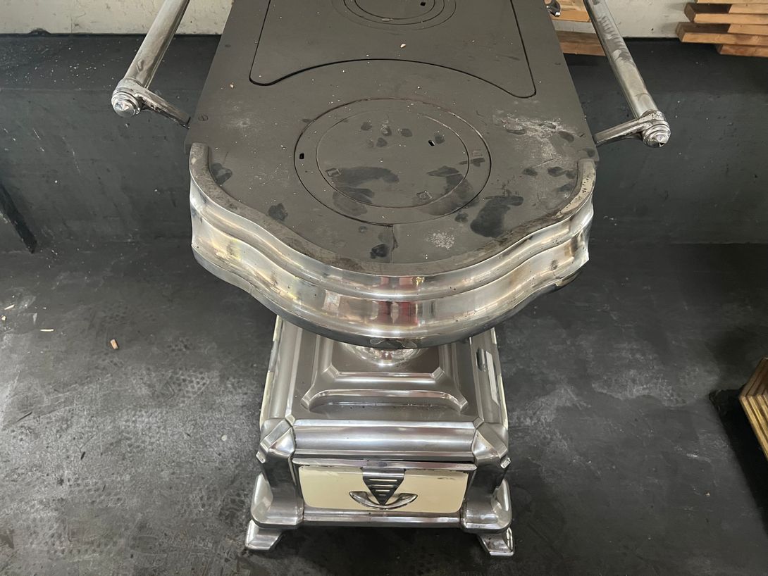 Foto Art Deco Oven Nickel Plated h85