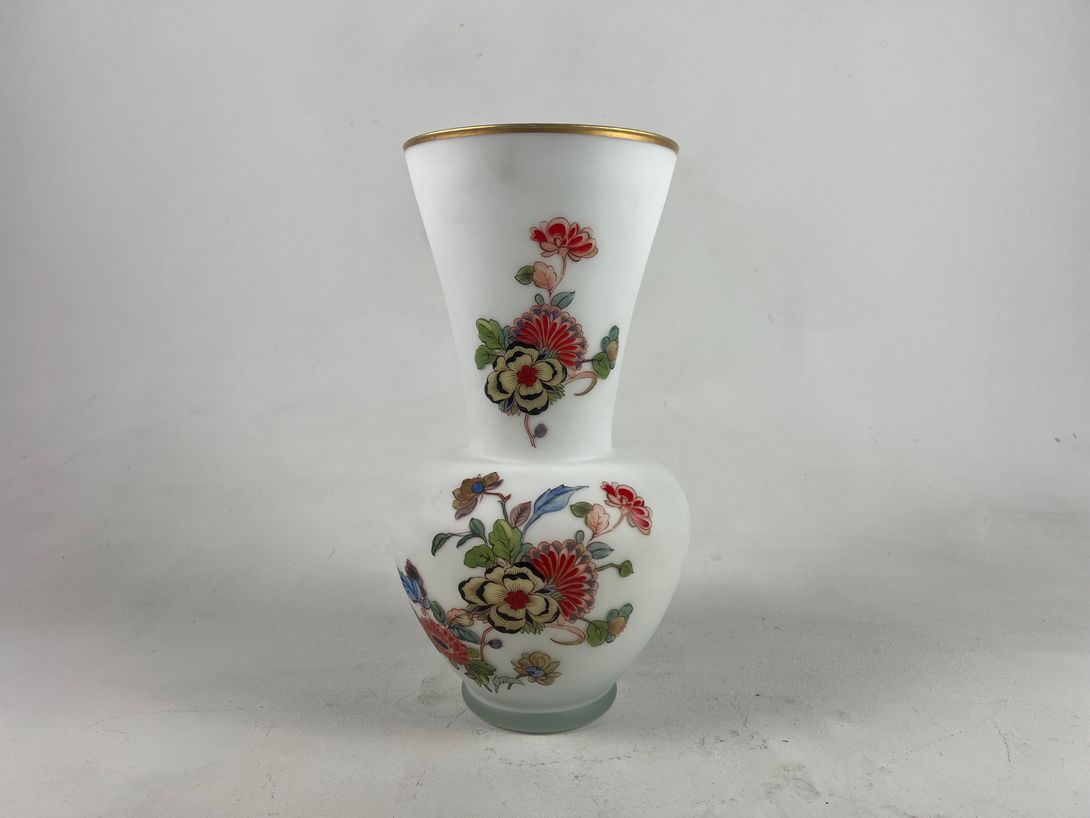 Foto Painted Milky Glass Flower Pot h33