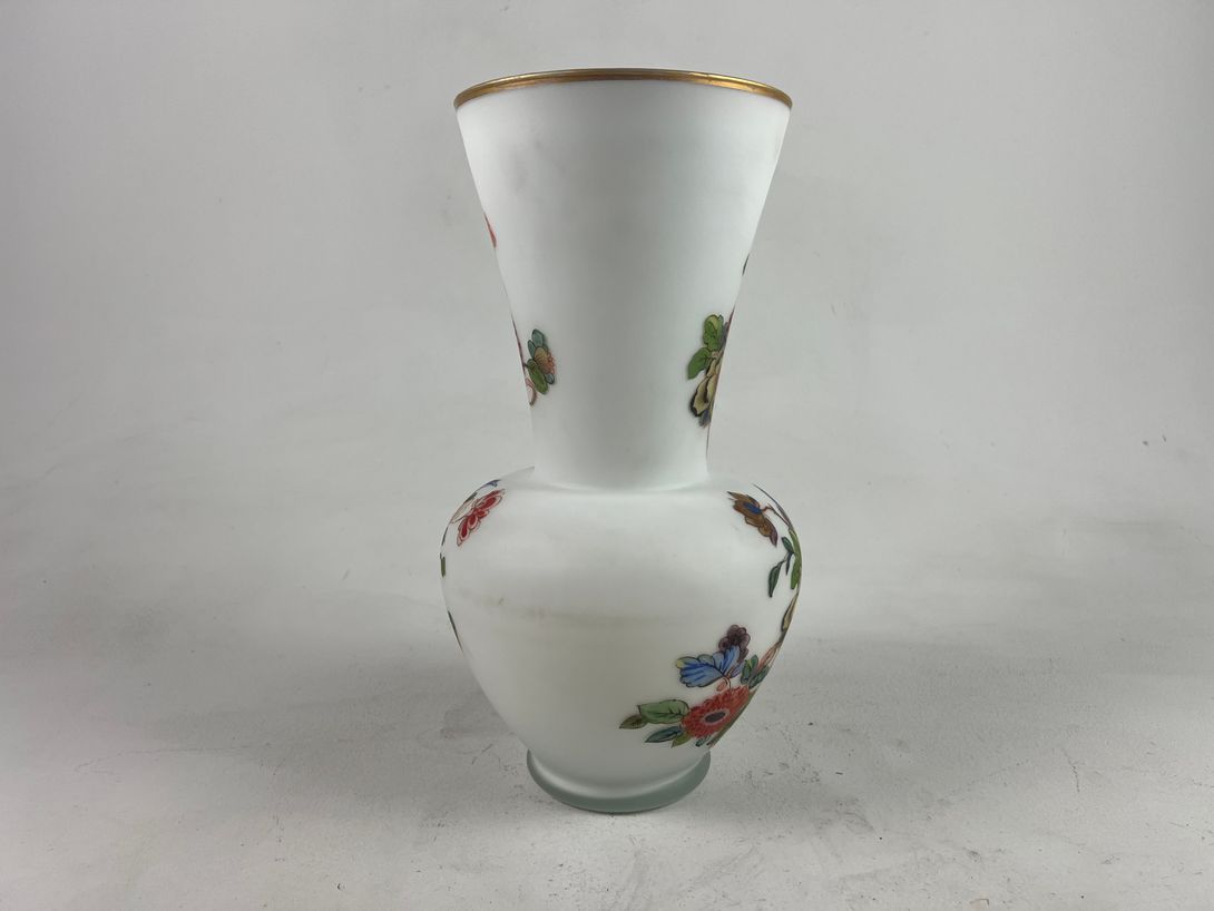 Foto Painted Milky Glass Flower Pot h33