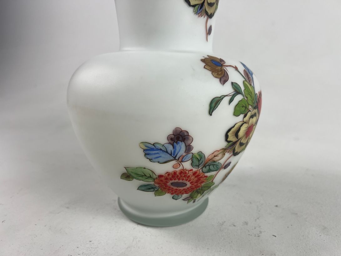 Foto Painted Milky Glass Flower Pot h33
