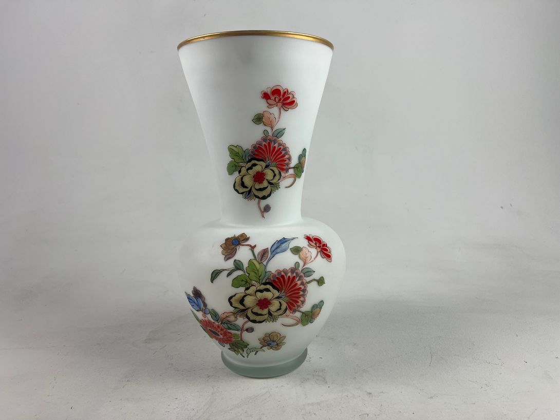 Foto Painted Milky Glass Flower Pot h33