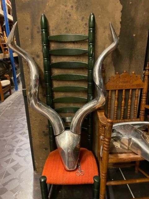 Foto Huge Silver Colored Metal Skull h150
