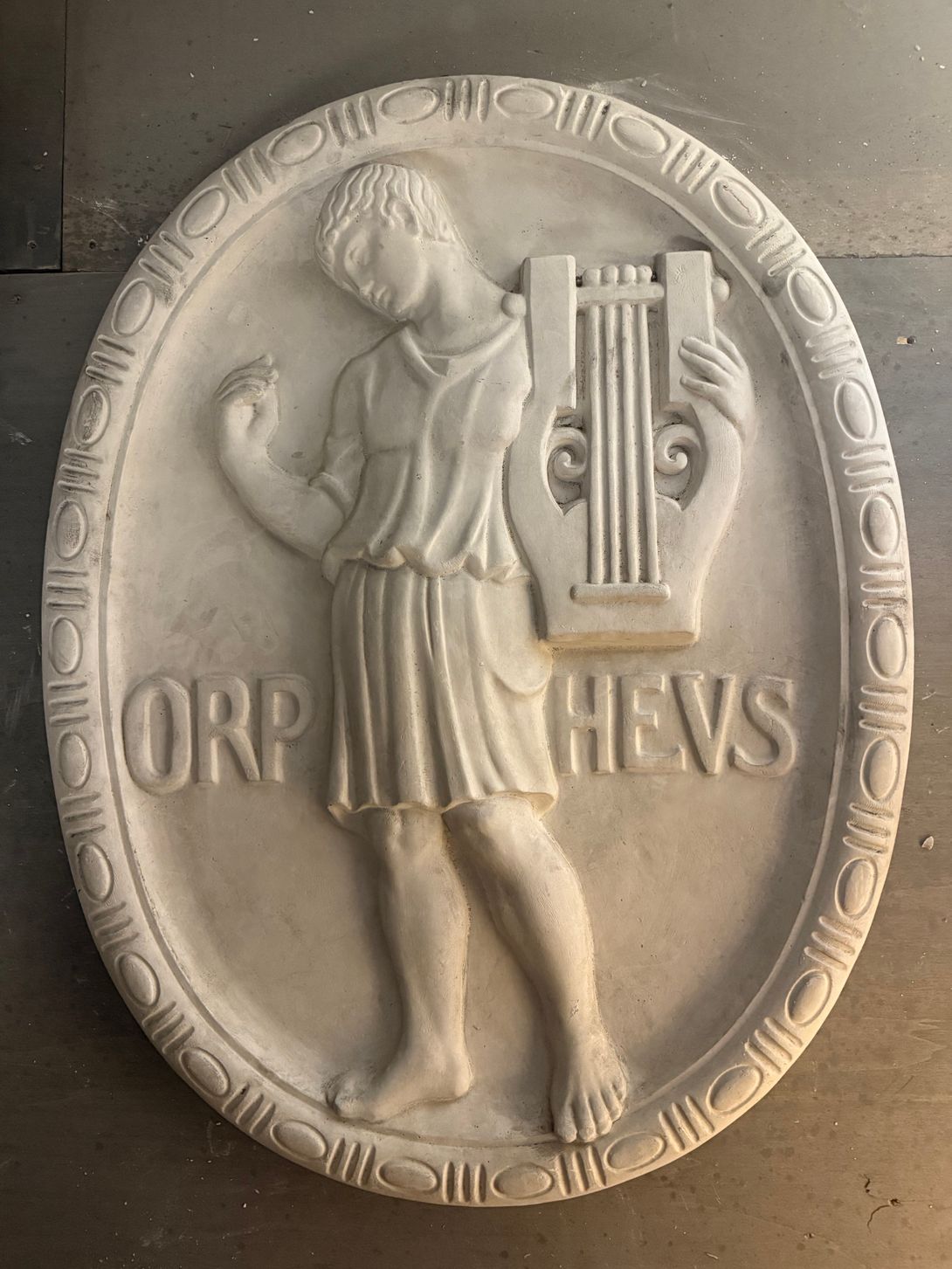 Foto Huge Stukka Relief Orpheus Storyteller of Greek Mythology h85