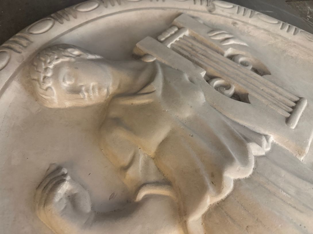 Foto Huge Stukka Relief Orpheus Storyteller of Greek Mythology h85